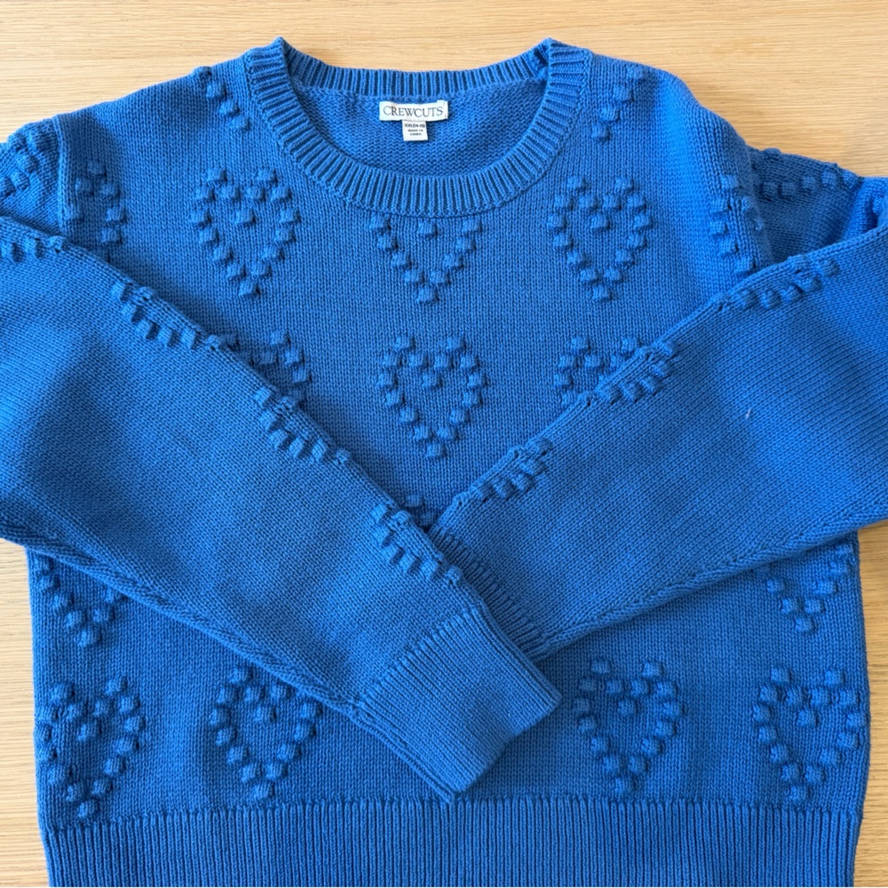 Crewcuts Royal Blue Textured Crewneck Sweater